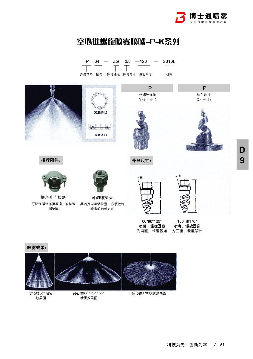 法蘭式螺旋噴嘴